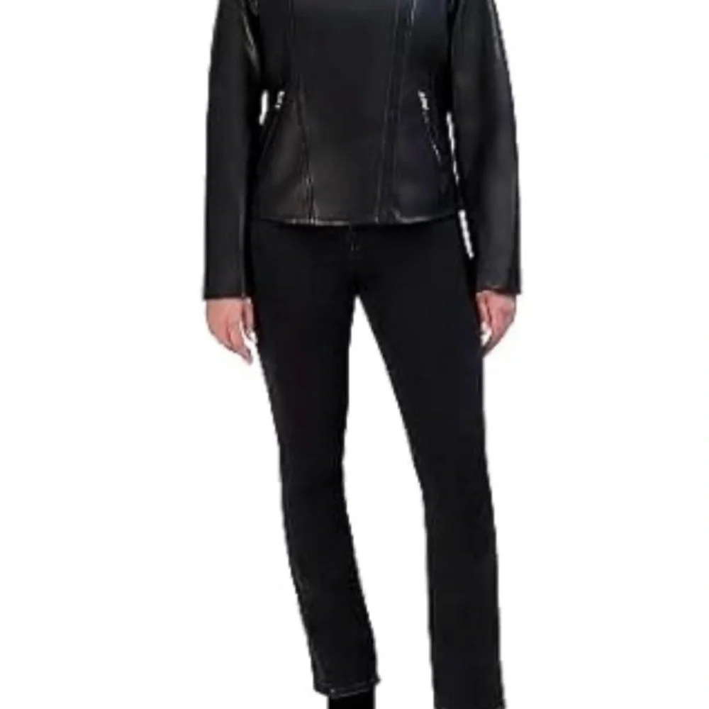 Cole Haan Women's Black Leather Jacket - Picture 2 of 8